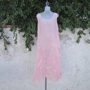 Boldi pink sheer midi dress M